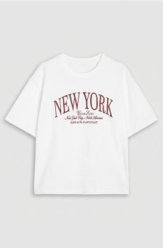Бавовняна футболка з написом New York - білий