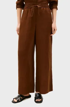 Женские коричневые льняные брюки PULL ON Коричневый L Tommy Hilfiger WW0WW48970