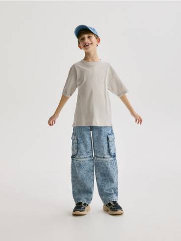 Reserved - Джинси relaxed straight 2-в-1 - синій - 491CJ-50J Reserved - Джинси relaxed straight 2-в-1 - синій - 491CJ-50J