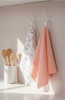 Кухонні рушники з квітковим мотивом 2 pack - білий