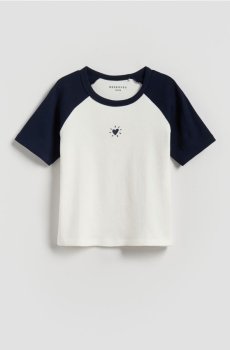 Reserved - Футболка з опуклим принтом - темно-синій - 452FT-59X