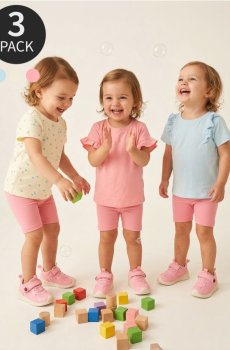 Бавовняні футболки 3 pack - кремовий