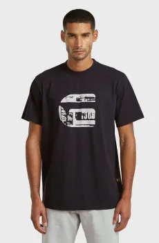 Мужская черная футболка G icon Черный M G-Star RAW D28823,E385