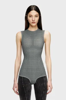 Женское серое боди в клетку J-ETTA Серый XS Diesel A18217 0IKCX