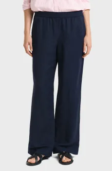 Женские темно-синие льняные брюки REL LINEN BLEND PULL ON PANTS Синий 32 Gant 4150348
