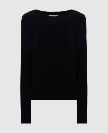 Черный джемпер с узором логотипа Черный джемпер с узором логотипа