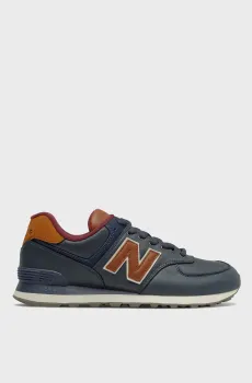 Мужские темно-синие кожаные кроссовки 574 Синий 8 New Balance ML574OMC