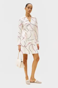 Женское белое платье с узором FLUID Белый M Tommy Hilfiger WW0WW44664