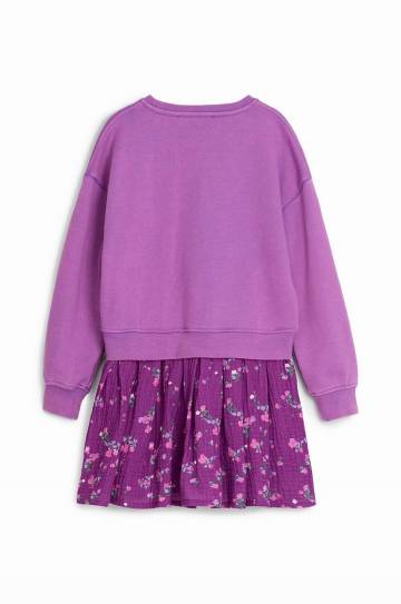 Детское платье Desigual цвет фиолетовый mini расклешённое 24WGVK10 Детское платье Desigual цвет фиолетовый mini расклешённое 24WGVK10
