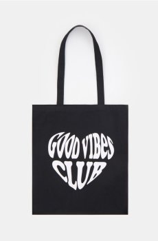 Текстильна сумка з принтом - чорний