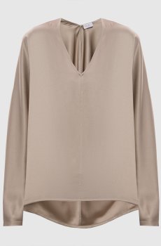 Бежевая блуза из шелка