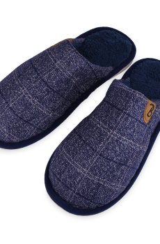 Мужские комнатные тапочки 2Step закрытые, синие, размер 43-44 (WMSL2025-8-Bl)