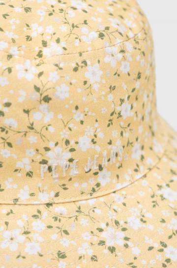 Детская двусторонняя хлопковая шляпа Pepe Jeans цвет жёлтый хлопковый