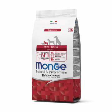 Сухой корм Monge Mini Adult для собак малых пород (до 10 кг), со вкусом курицы с рисом, 800 г