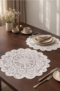 Круглі ажурні підставки на стіл 2 pack - білий