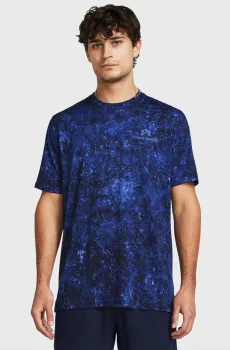 Мужская темно-синяя футболка Vanish Energy Printed SS Синий XXL Under Armour 1383974-410