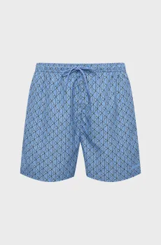 Мужские голубые плавательные шорты с узором MEDIUM DRAWSTRING Голубой XL Calvin Klein LV00N61027