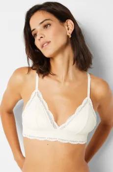 Женский белый бюстгальтер с мягкой треугольной чашкой IDOLE Белый 70C Etam 6540516