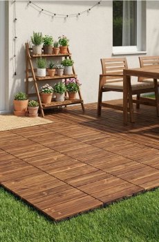 Композитна терасна плитка з виглядом дерева 4 pack - кавовий