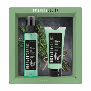 Косметический набор Liora Rosemary & Detox (тоник для волос, 150 мл + скраб-пилинг для кожи головы, 120 мл) Косметический набор Liora Rosemary & Detox (тоник для волос, 150 мл + скраб-пилинг для кожи головы, 120 мл)
