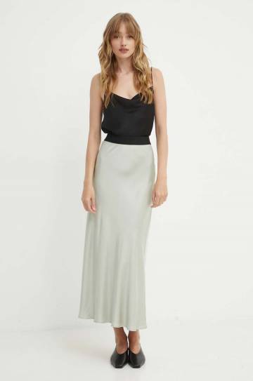Юбка 2NDDAY 2ND Clea TT - Fluid Satin цвет зелёный maxi расклешённая 2244150222