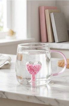 Скляний кухоль з мотивом Дня святого Валентина - clear