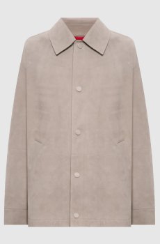 Серая замшевая куртка BOEMIA