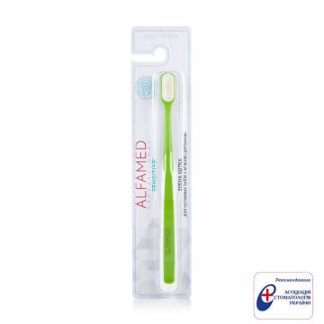 Зубная щетка Alfamed Professional Sensitive мягкой жесткости, зеленая, 1 шт Зубная щетка Alfamed Professional Sensitive мягкой жесткости, зеленая, 1 шт
