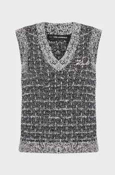 Женский твидовый жилет BOUCLE VEST Разноцветный XS Karl Lagerfeld 246W2005