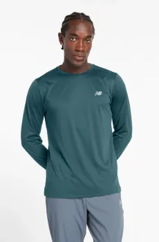 Мужской бирюзовый лонгслив Sport Essentials Зеленый L New Balance MT41225AAZ