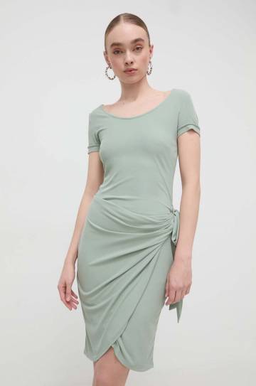 Платье Guess цвет зелёный mini расклешённая Платье Guess цвет зелёный mini расклешённая