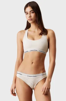 Женский белый топ с узором UNLINED BRALETTE Белый S Calvin Klein 000QF7874E