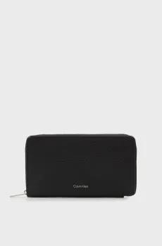 Мужской черный кожаный кошелек EMBOSS Черный ONESIZE Calvin Klein LV04D1107G