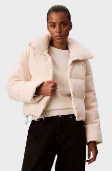 Женский белый вельветовый пуховик CORDUROY Белый XS Calvin Klein Jeans LV044D527G