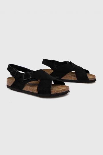 Замшевые сандалии Birkenstock Tulum SFB женские цвет чёрный 1024086-black Замшевые сандалии Birkenstock Tulum SFB женские цвет чёрный 1024086-black