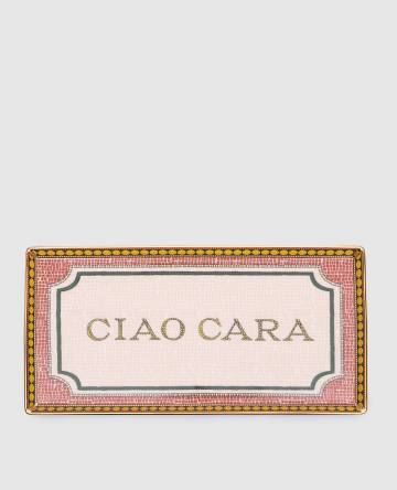 Красное фарфоровое блюдо Ciao Cara с позолотой 18 карат. Красное фарфоровое блюдо Ciao Cara с позолотой 18 карат.