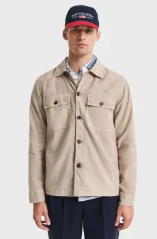 Мужская бежевая льняная рубашка LINEN OVERSHIRT Бежевый M Gant 3250030