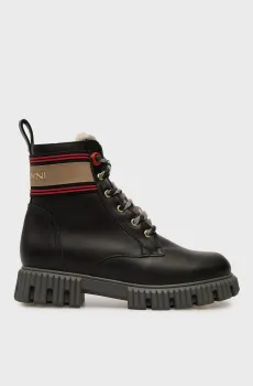 Женские черные кожаные ботинки Черный 38 Baldinini D6B552A1VTEL;0000