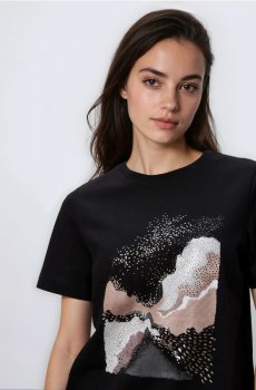 Reserved - Футболка з принтом - чорний - 190HT-99X