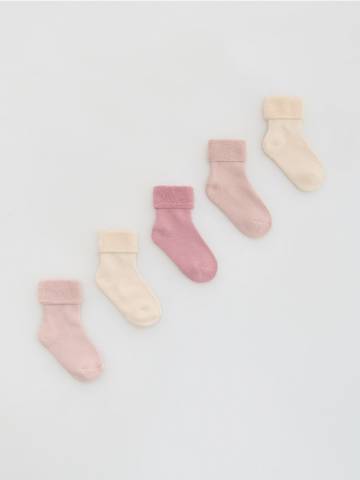 Reserved - Бавовняні шкарпетки 5 шт. - рожевувато-ліловий - 854GX-34X