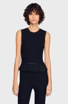 Женский черный топ Черный XS Sandro SFPPU02808_Black