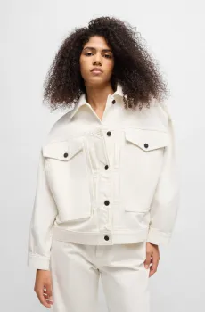 Женская белая джинсовая куртка Белый XS HUGO 50535349;101