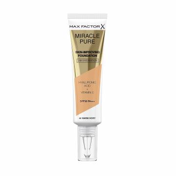 Тональная основа для лица Max Factor Miracle Pure Skin-Improving Foundation SPF 30 PA+++, 44 Warm Ivory, 30 мл Тональная основа для лица Max Factor Miracle Pure Skin-Improving Foundation SPF 30 PA+++, 44 Warm Ivory, 30 мл