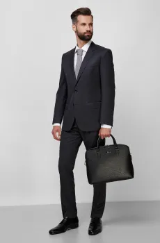 Мужской серый шерстяной костюм (пиджак, брюки) Серый 54 BOSS 50318498К;021
