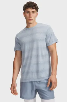 Мужская голубая футболка в полоску UA Velociti SS Голубой XL Under Armour 6009517-034