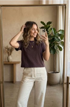 Бавовняна футболка - карміновий