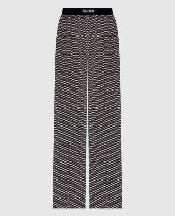 Черные брюки из шелка в горох Черные брюки из шелка в горох