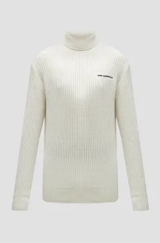 Мужской белый шерстяной свитер Белый XL Karl Lagerfeld 544305.655039;60
