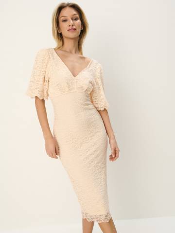 Mohito - Мереживна сукня міді - бежевий - S