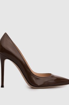Коричневые кожаные глянцевые туфли Gianvito